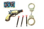 Набор полиции с пистолетом в ассортименте (наручники/часы) на карт.,38517